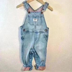 Osh Kosh B’Gosh Girls Light Wash Denim Overalls Size 18 Months